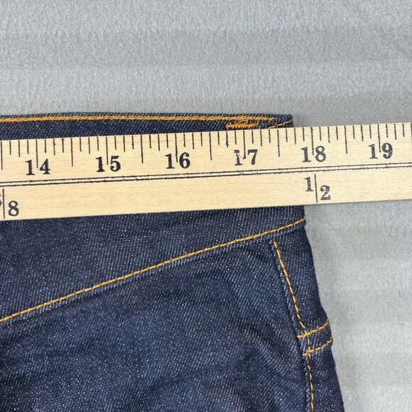 Nudie Jeans Co Lean Dean Jeans Mens 36x32 Dark Indigo Dry 16 Dips Made in Italy - Picture 4 of 16